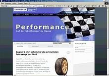 Die Optik und auch die Inhalte der Goodyear Internetseiten im neuen Layout.